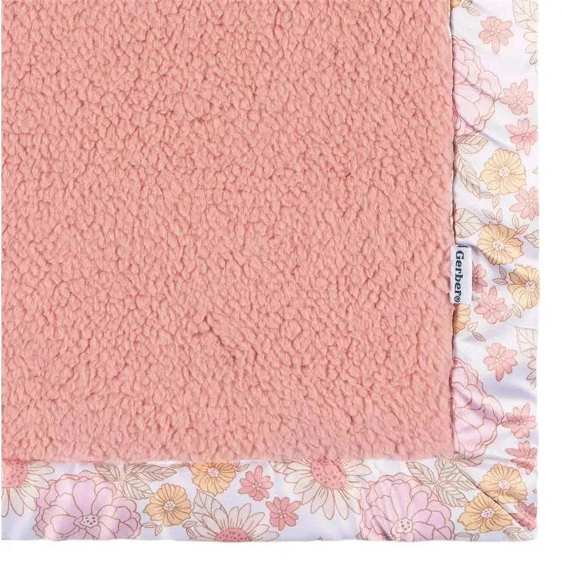 Gerber Bedding - 1Pk 2Ply Plush Blanket, Girl Retro Floral Image 3