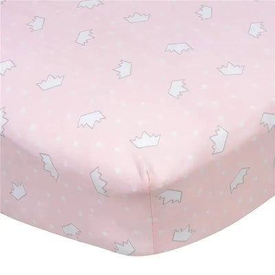Gerber Bedding - 1Pk Fitted Baby Crib Sheet - Girl Princess Crown Image 1