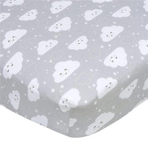 Gerber Bedding - 1Pk Fitted Baby Crib Sheet - Neutral Sheep Cloud Image 1