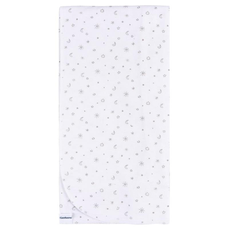 Gerber Bedding - 4Pk Flannel Blanket, Neutral Celestial Image 4