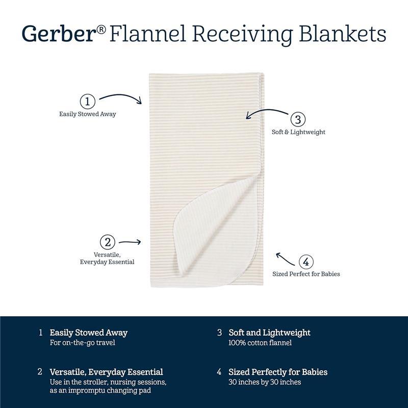 Gerber Bedding - 4Pk Flannels, Flamingo Image 3