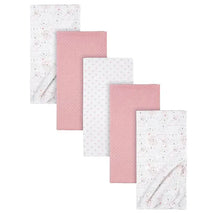 Gerber Bedding - 5Pk Flannel Baby Blanket - Girl Rainbows Flower Image 1