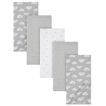 Gerber Bedding - 5Pk Flannel Baby Blanket - Neutral Cloud Image 1