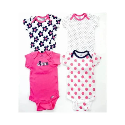 Gerber Onesies Bodysuits, Flowers, 4-Pack Image 1