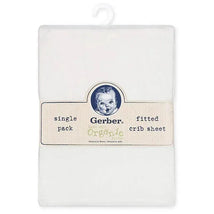 Gerber - Organic Fitted Crib Sheet, White Image 3