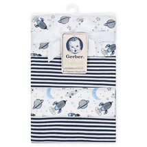 Gerber - Organic Flannel Blanket 4Pk, Navy/White Image 3