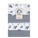 Gerber - Organic Flannel Blanket 4Pk, Navy/White Image 2