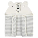 Gerber Terry Hooded Bath Wrap Bear Image 1
