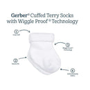 Gerber - 6Pk White Terry Wiggle Proof Socks Image 2