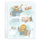 Gina B Designs - Baby Greeting Card Baby Boy Airplanes Image 1