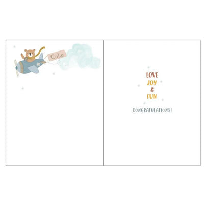 Gina B Designs - Baby Greeting Card Baby Boy Airplanes Image 2