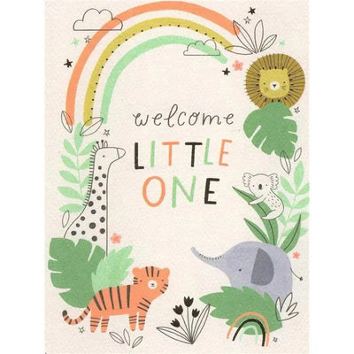 Gina B Designs - Zoo Themed New Baby Greeting Card, Welcome Little One Image 1