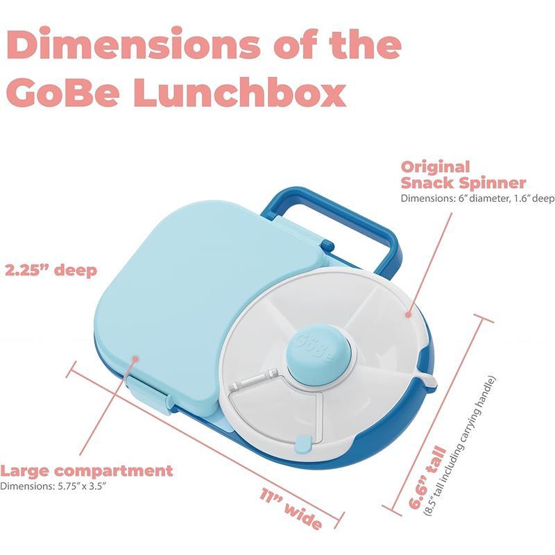 Gobe - Kids Lunchbox With Snack Spinner, Blueberry Blue Image 6