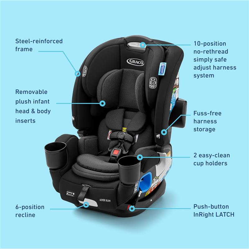 graco 4ever car seat stroller Graco 4Ever DLX Slim 4-in-1 Car Seat, Thompson