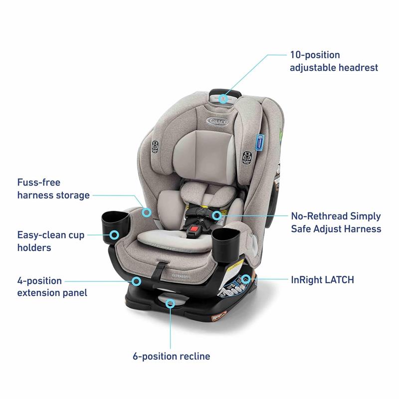 maxi cosi car seat adjustment Graco - Extend2Fit 3-in-1 Convertible Baby Car Seat, Ashten