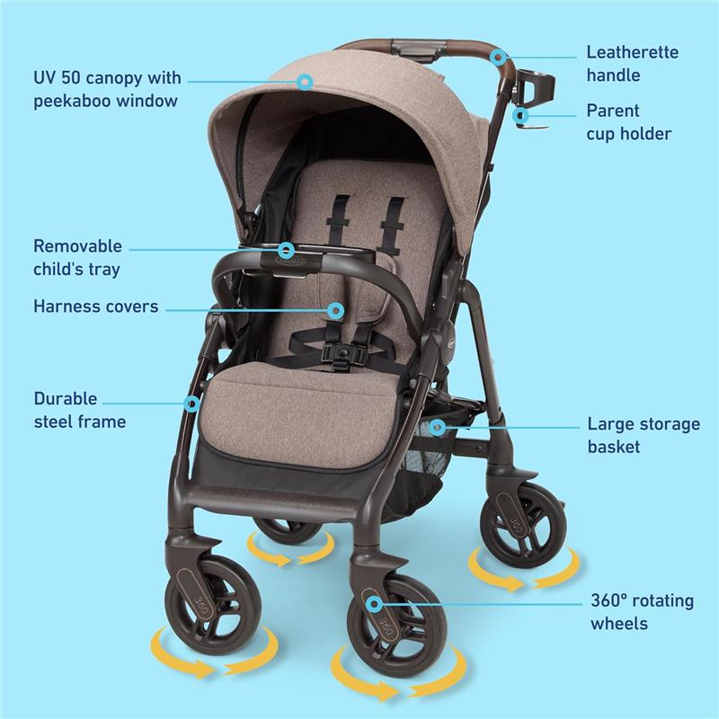 graco wheels stroller Graco Merge 360 Stroller, Sable Brown
