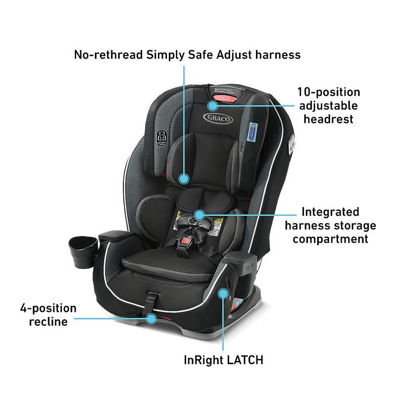 Graco - Milestone 3 in 1 Car Seat, Infant to Toddler Car Seat, Gotham Image 6