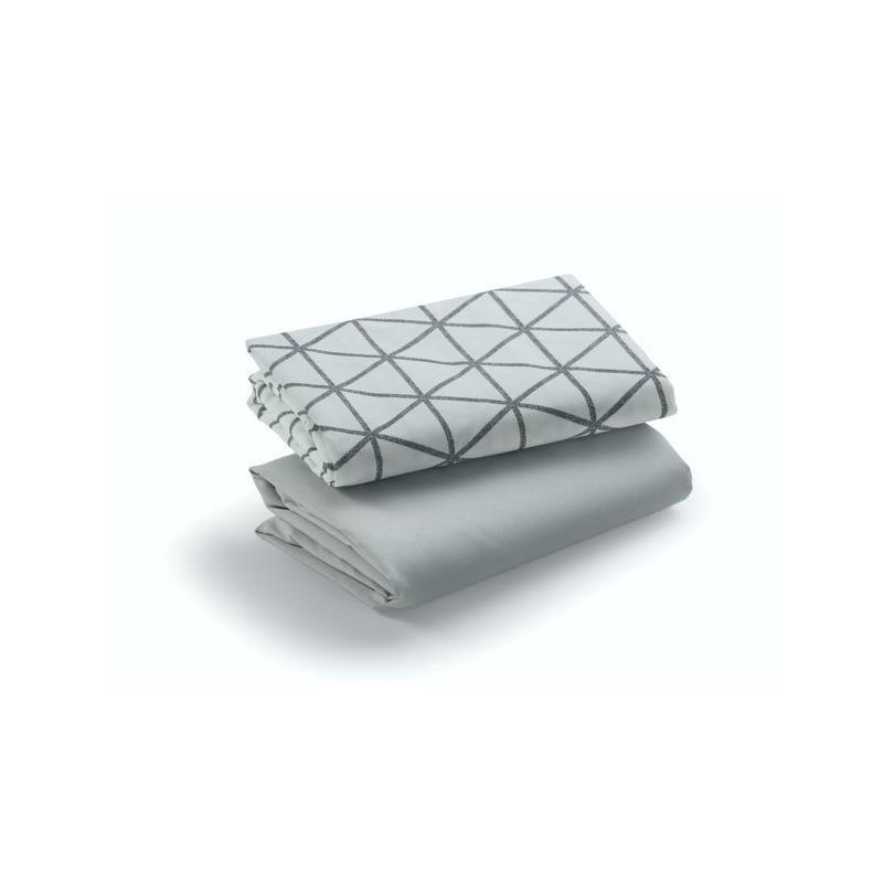 Graco - 1Pk My View Bassinet Fitted Sheets, Triangles & Gray Image 1