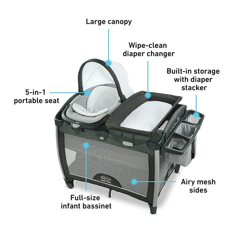 Graco Pack 'N Play Rock 'N Grow Playard, Orson Image 3