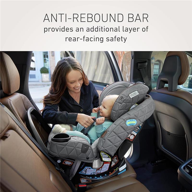 Graco - Premier 4Ever DLX Extend2Fit SnugLock 4-in-1 Car Seat Featuring Anti-Rebound Bar, Midtown Image 4