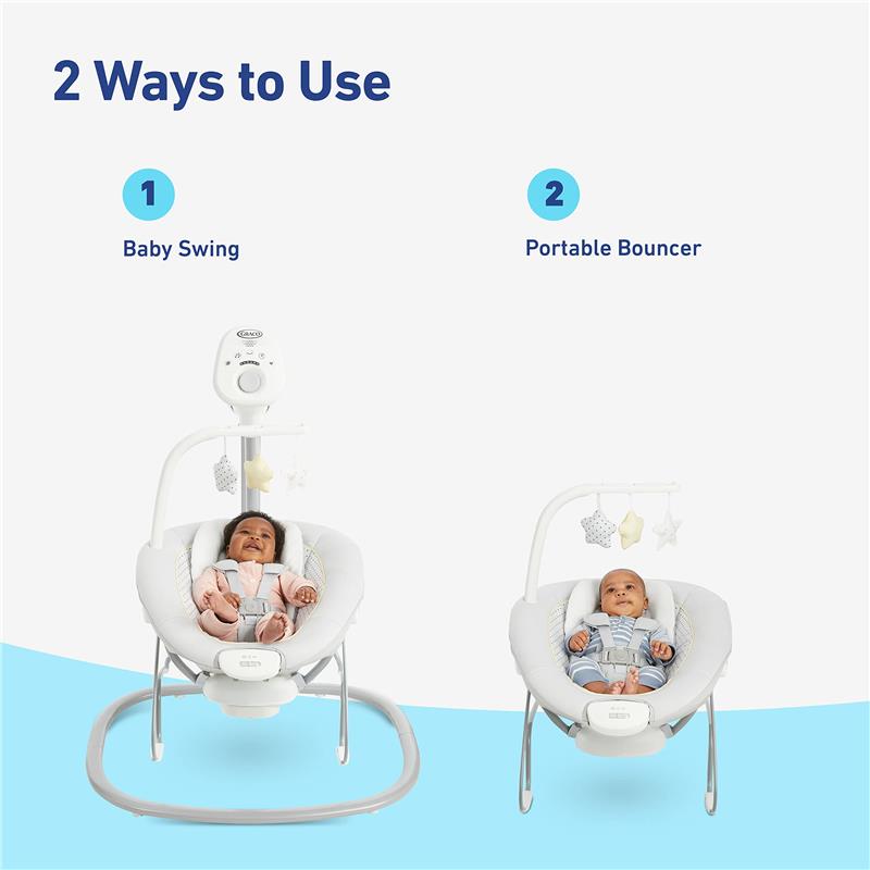 Graco Sway2Me Portable Baby Swing and Bouncer Seat with Music, Watson Image 2