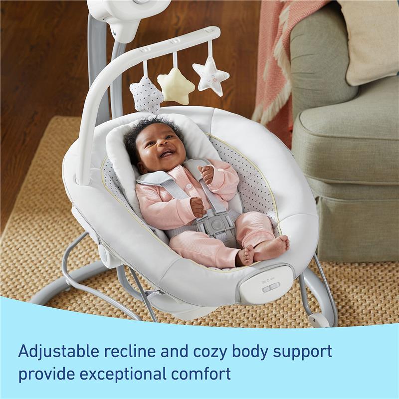 Graco Sway2Me Portable Baby Swing and Bouncer Seat with Music, Watson Image 4