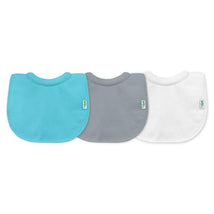 Green Sprouts 3-Pack Milk Catcher Stay-Dry Bibs - Aqua and Grey Image 1