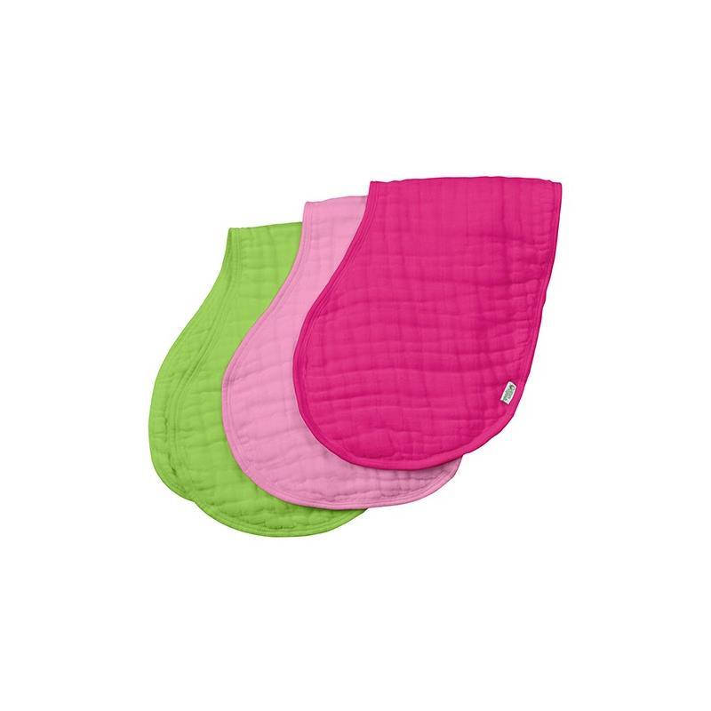 Green Sprouts 3-Pack Muslin Burp Cloths, Pink Image 1