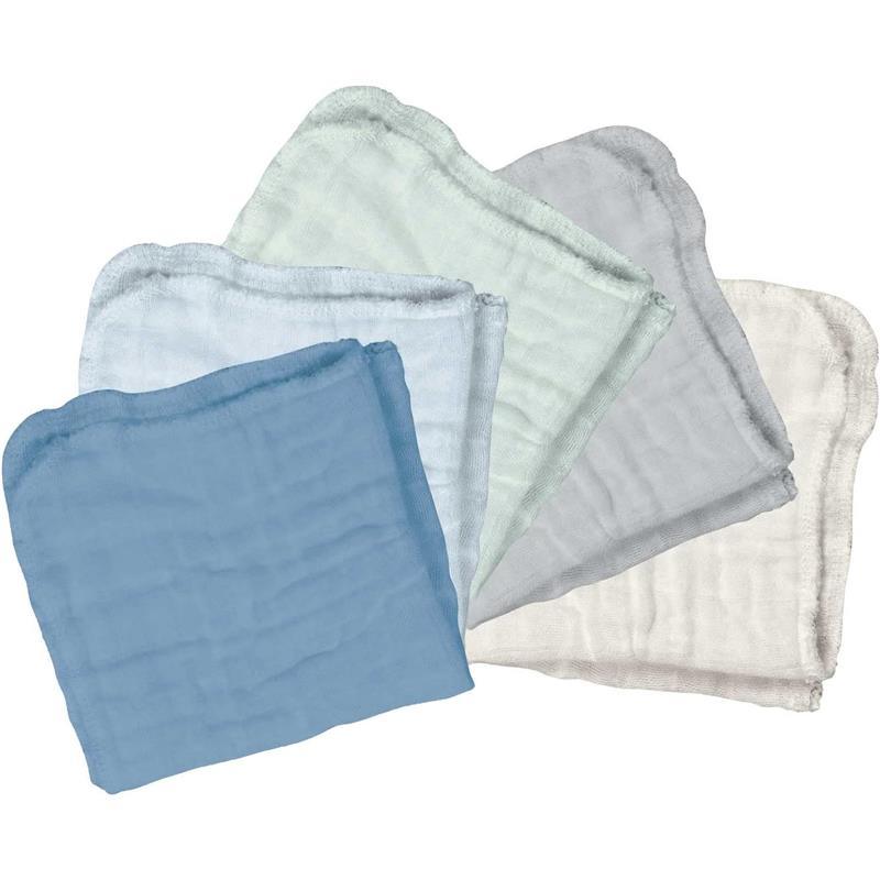 Green Sprouts - 5Pk Absorbent Organic Cotton Muslin Cloths, Blueberry Image 1