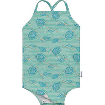 Green Sprouts - Baby Girl's Easy-Change Eco Swimsuit, Seafoam Hawksbill Turtle Image 1
