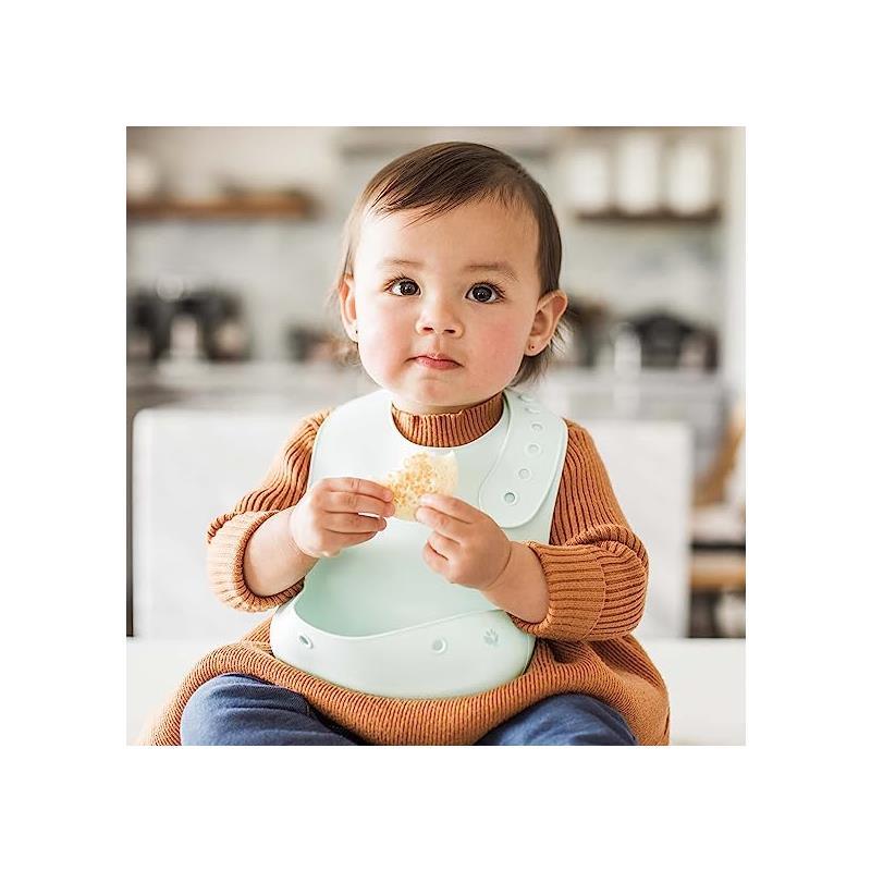Green Sprouts - Baby Silicone Scoop Bib, Light Blueberry Image 3
