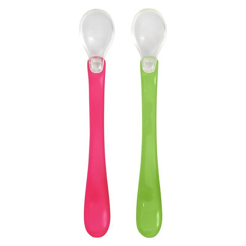 Green Sprouts Feeding Spoons, Pink/Green, 2-Piece Image 1