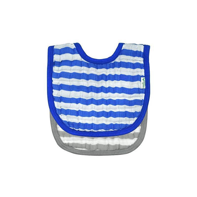 Green Sprouts Muslin Bibs 2-Pack, Royal Blue Set Image 1