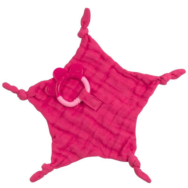 Green Sprouts Muslin Blankie Teether, Fuchsia Image 1