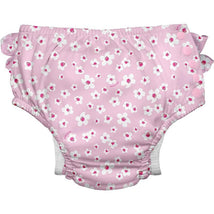Green Sprouts - Reusable Eco Snap Ruffled Swim Diaper, Light Pink Small Blossoms Image 1