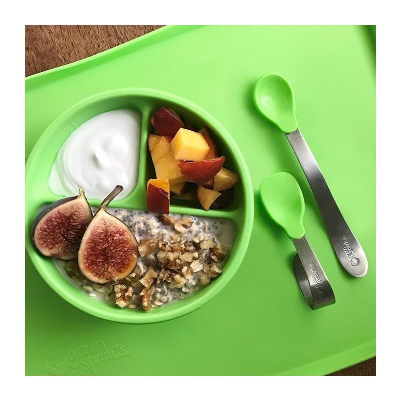 Green Sprouts Silicone Learning Bowl, Green Image 3