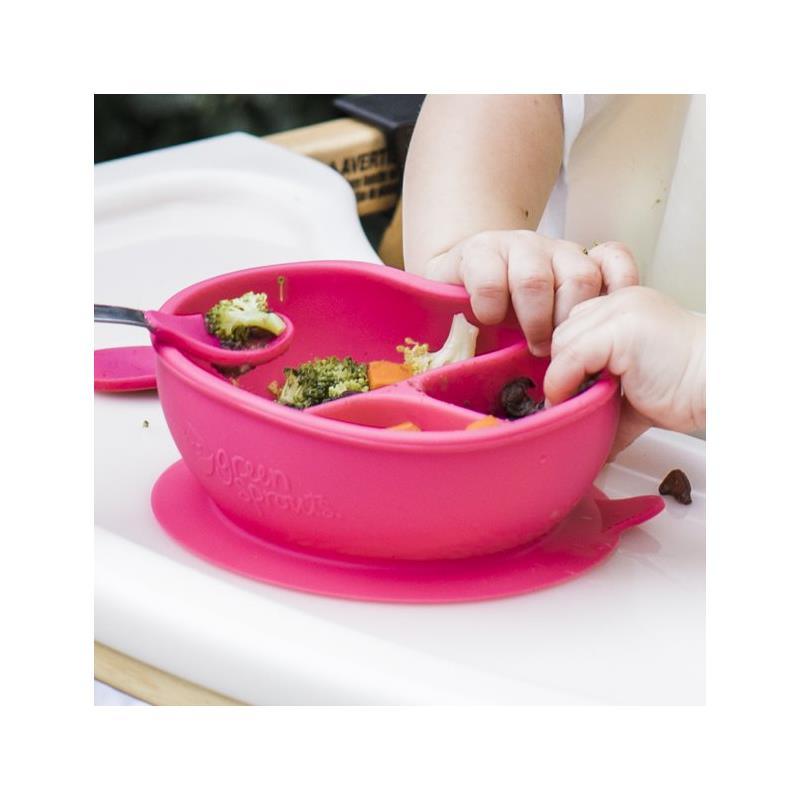Green Sprouts - Silicone Learning Bowl, Pink Image 3