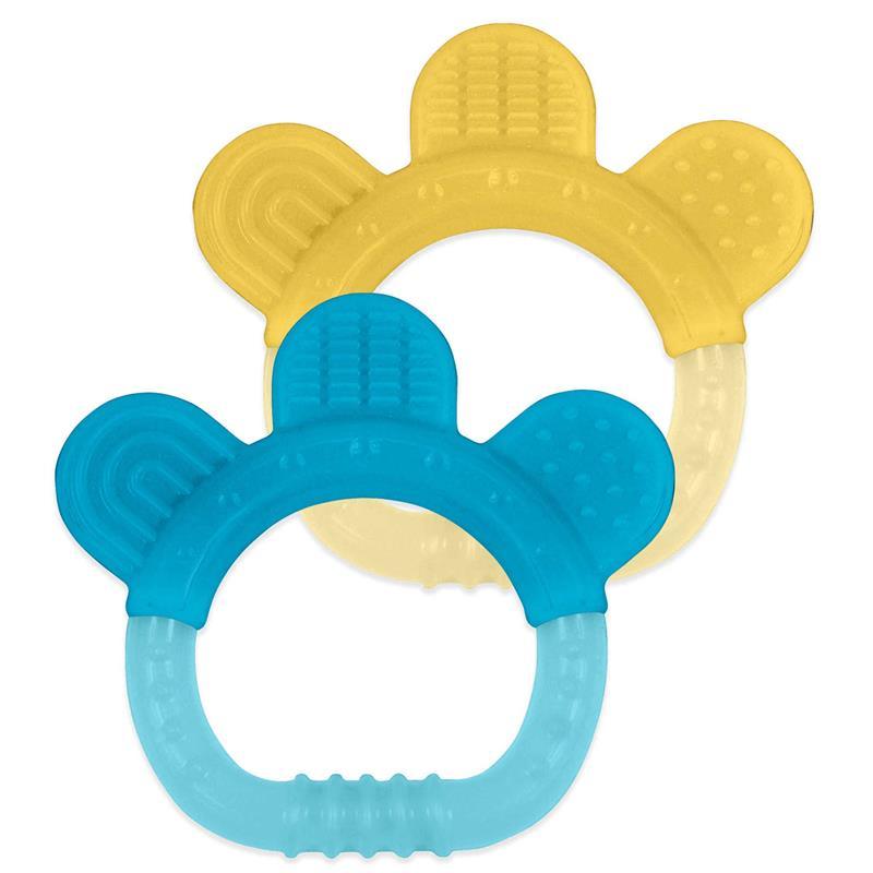 Green Sprouts Silicone Teether 2-Pack, Aqua 3M+ Image 1