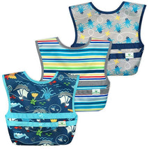 Green Sprouts Snap & Go Easy-Wear Bib 3-Pack Set, Aqua Pirate Image 1