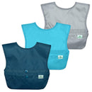 Green Sprouts Snap & Go Easy-Wear Bib 3-Pack Set, Blue & Grey Set Image 1