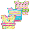 Green Sprouts Snap & Go Easy-Wear Bib 3-Pack Set, Pink Bee Floral Image 1