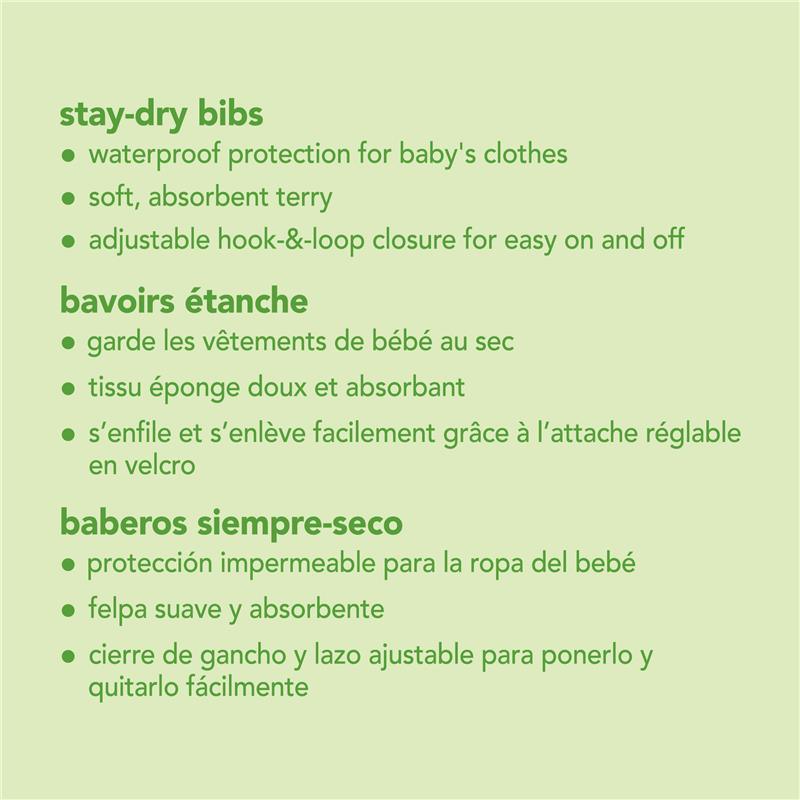 Green Sprouts Stay-Dry Infant Bibs, 10-Pack Image 7