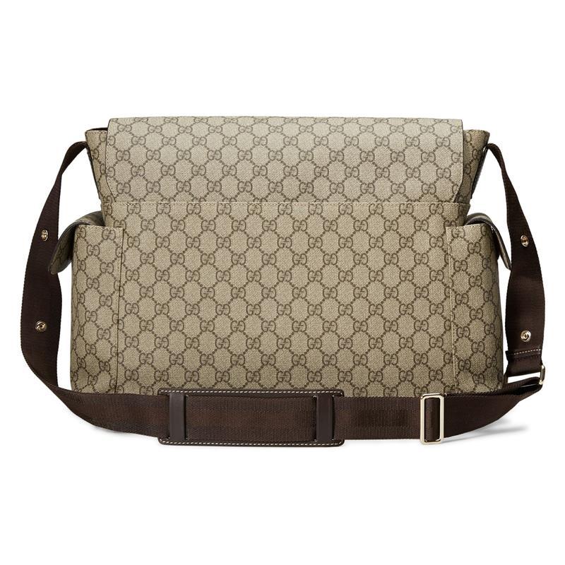 Gucci Supreme Diaper Bag with Changing Pad, Beige Image 10