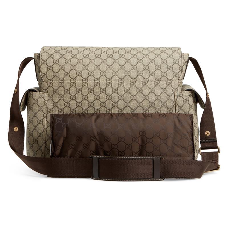 Gucci Supreme Diaper Bag with Changing Pad, Beige Image 3