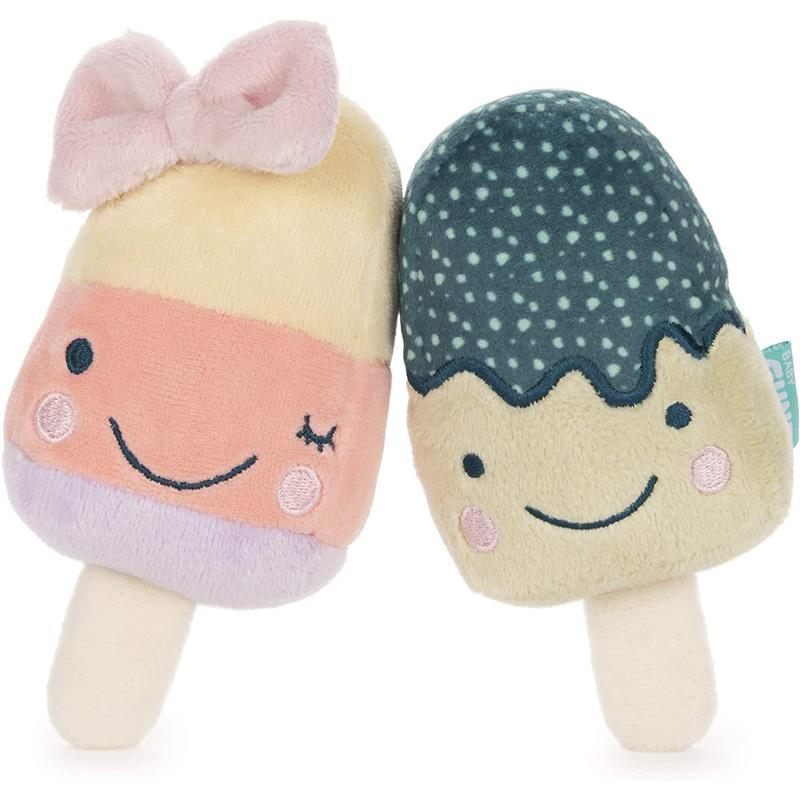 Gund Sweet Shakers Popsicle Ice Cream Plush Rattle Set Of 2, 6.5 In Image 1