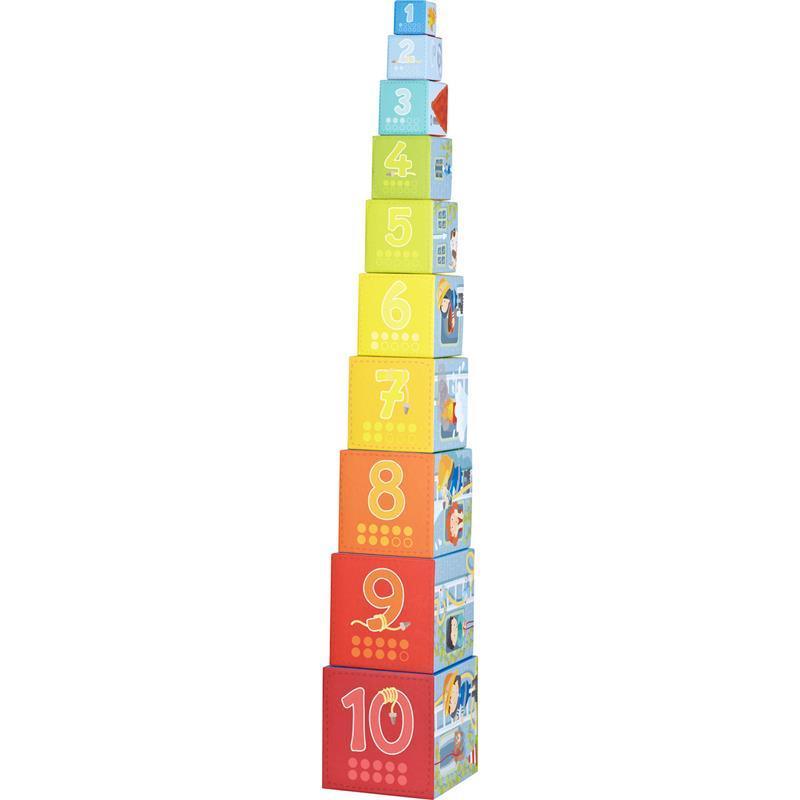 Haba - Fire Brigade Sturdy Cardboard Stacking Cubes Image 1