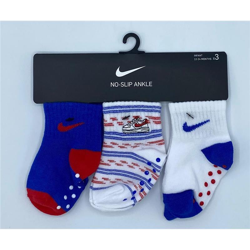 Haddad 21 Nike 3Pk Quarter Socks - University Red/Blue/White 12-24M Image 1