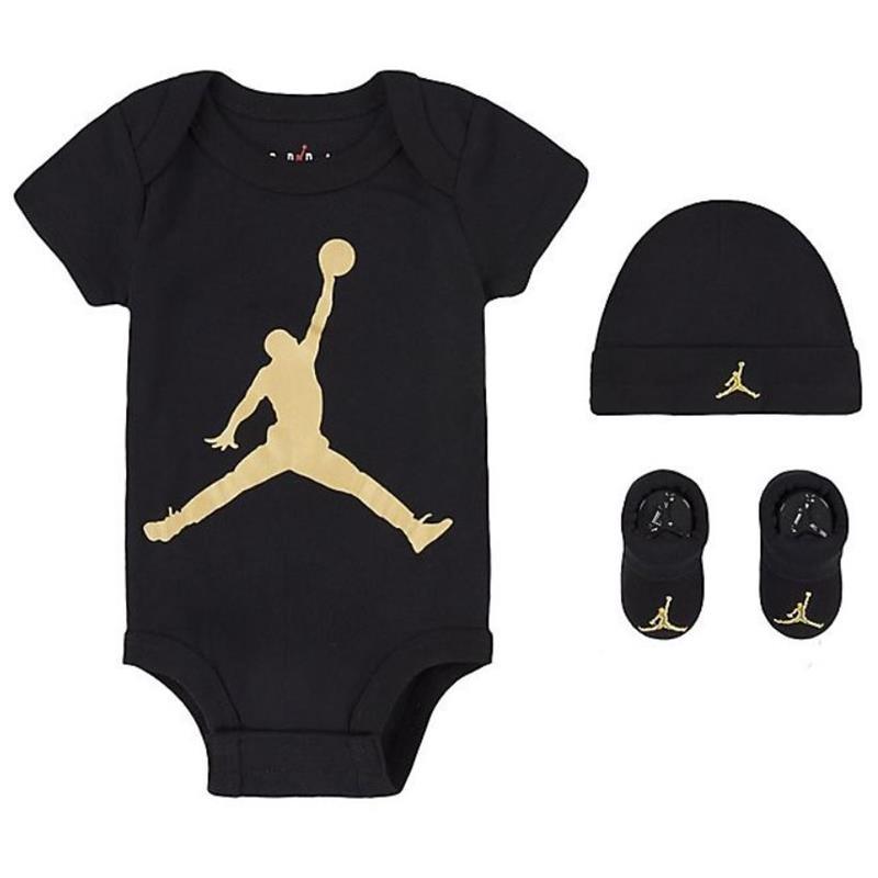 Jordan Baby - 3Pk Basic Set Black & Gold Image 1