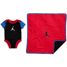 Jordan Baby - Elevated Bodysuit & Blanket Black/Red/Blue Image 1