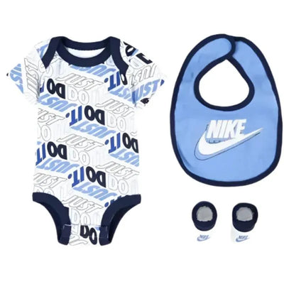Haddad - Nike Bodysuit Bib Booties 3 Pc Hosiery Little Kids, White/Blue Image 1